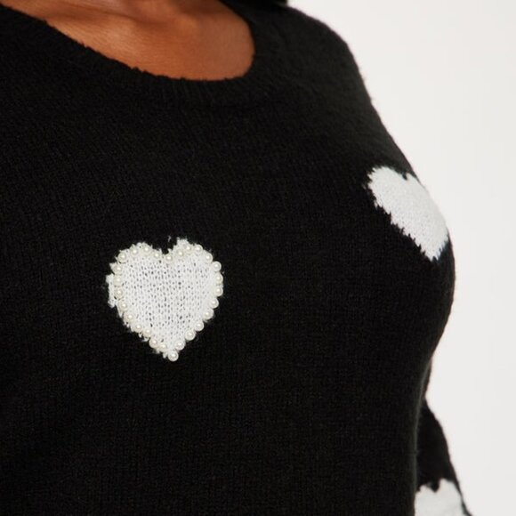 Fashion Nova “Just Pearly Things” Sweater & Nova Sports Leggings – Black/Combo, - Picture 2 of 12